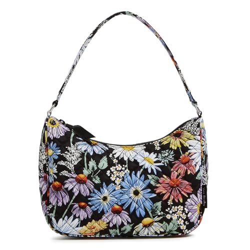 Vera Bradley Cotton Frannie Crescent Crossbody Purse, Daisies