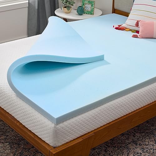 Linenspa 2 Inch Gel Infused Memory Foam Mattress Topper – Cooling Mattress Pad – Ventilated and Breathable – CertiPUR Certified - Queen