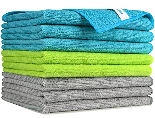 AIDEA Microfiber Cleaning Cloths-8PK, Soft Absorbent Microfiber Cloth, Lint Free Streak Free Cleaning Towels for Cars, House, Kitchen, Window Gifts(12in.x16in.)—8PK