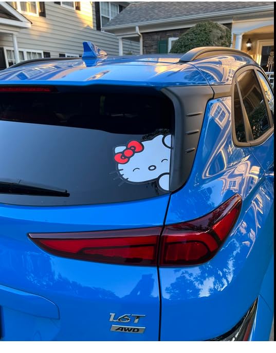 8' Cute Cat Sticker, Car Window, Accessories, Auto Decal for Car Window