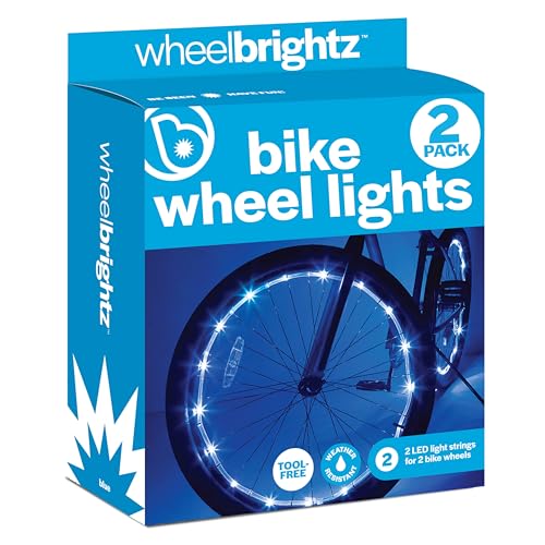 Brightz WheelBrightz 2-Pack Bike Wheel Lights, Blue - LED Bike Lights for Tires - Bike Lighting Parts & Accessories - Outdoor Summer Fun for Boys and Girls