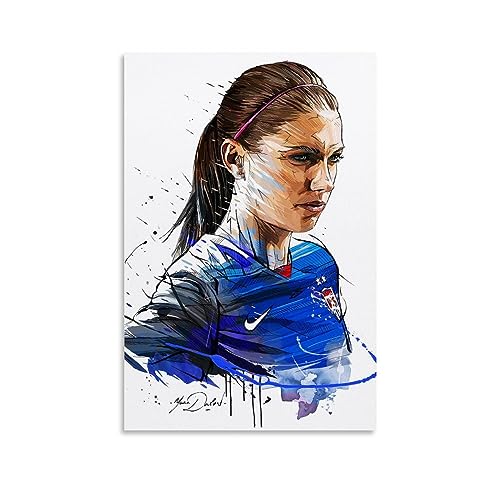 EkSma Alex Morgan Famous Female Soccer Player Art Poster Art Print Wall Photo Paint Hanging Picture Family Bedroom Decor Gift 24x36inch(60x90cm)