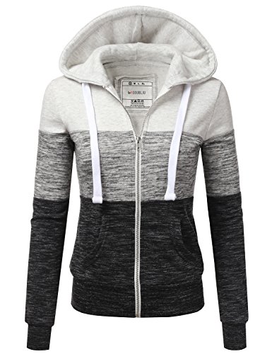 DOUBLJU Lightweight Thin Zip-Up Casual Hoodie Jackets for Womens with Plus Size