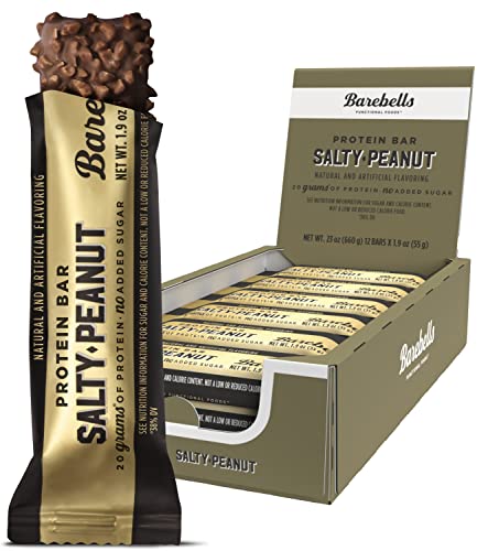 Barebells Salty Peanut Protein Bars, 12 Count - 20g Protein, 1g Sugar Snack Bars