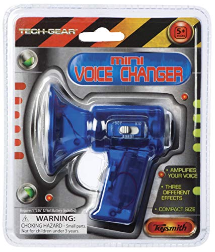 Toysmith Tech Gear Mini Multi Voice Changer, Amplifies Voice with 3 Different Voice Effects, for Boys & Girls Ages 5+, Colors Vary