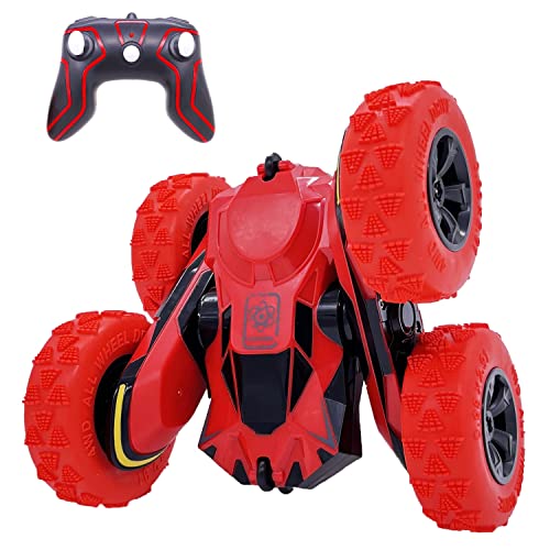 Threeking RC Stunt Car Remote Control Cars Toy Double-Sided Driving 360-degree Flips Rotating Cars Toys, Red