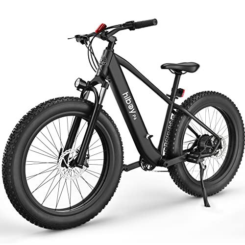 Hiboy P6 Electric Bike for Adults, 28MPH 62.1Miles Range 750W Motor 48V 13Ah Removable Battery Ebike, 26” x 4.0' Fat Tire Electric Mountain Bicycle, Shimano 9 Speed, Hydraulic Suspension, UL Certified