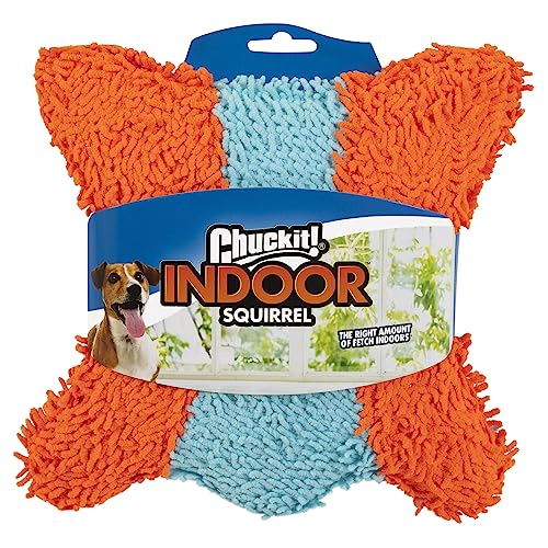 ChuckIt! Indoor Fetch Squirrel Dog Toy (9 Inch), Orange and Blue