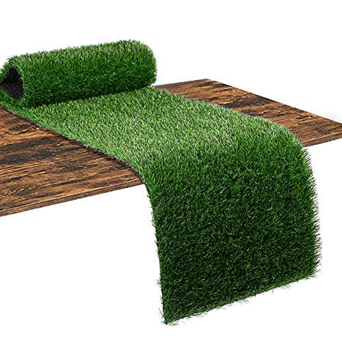XLX TURF Easter Artificial Grass Table Runner 12 x 36 Inch, Green Table Runer Tabletop Decor Wedding Party Baby Bridal Shower