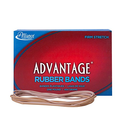 Alliance Rubber 27405 Advantage Rubber Bands Size #117B, 1 lb Box Contains Approx. 200 Bands (7' x 1/8', Natural Crepe) , Beige