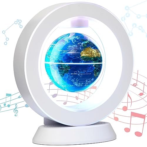 Magnetic Levitation Bluetooth Speaker Constellation Lamp Spinning Floating World Globe For Kids Learning Or Men Boss Office Desk Accessories Decor,Cool Tech Gadgets Unique Desk Toy Gift For Teens