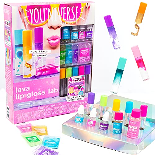 Just My Style You*niverse Lava Lip Gloss Lab, At-Home STEM Kits For Kids Age 6 And Up, Makeup Kits, DIY, Activities for Birthday Parties, Sleepovers