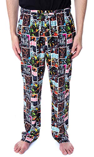 INTIMO Star Wars Men's Comic Book Allover Pattern Adult Sleepwear Lounge Pajama Pants (Large)