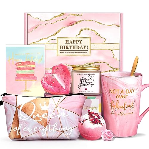 Jumway Not A Day Over Fabulous Mug Gifts Set- Birthday Gifts for Women - Funny Birthday Gift Ideas for Her,Friends, Coworkers, Her, Wife, Mom, Daughter, Sister, Aunt Ceramic Marble Mug 14 Oz