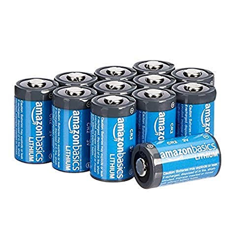 Amazon Basics 12-Pack CR2 Lithium Batteries, 3 Volt, Long Lasting Power, Low Self-Discharge Rate