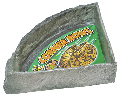 Zoo Med Reptile Rock Corner Water Dish, X-Large, Assorted color, Black