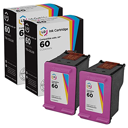 LD Remanufactured Ink-Cartridge Replacement for HP 60 CC643WN (Color, 2-Pack)