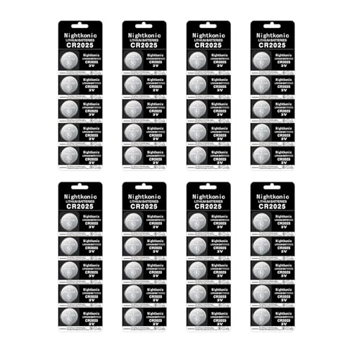 Nightkonic 40 - CR2025 Battery 3v Lithium Button Cell Coin 2025 Batteries