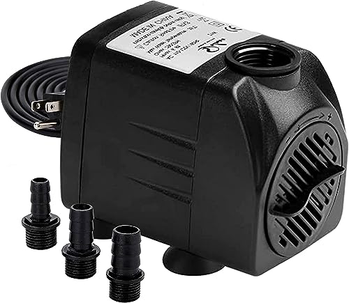 Simple Deluxe Submersible Water Pump for Fish Tank, Hydroponics, Aquaponics, Fountains, Ponds, Statuary, Aquariums & Inline, Black