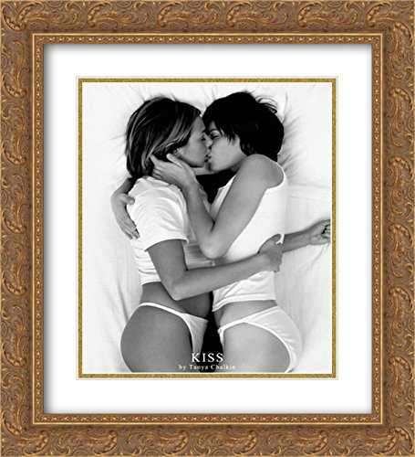 Kiss 2X Matted 20x24 Gold Ornate Framed Art Print by Tanya Chalkin