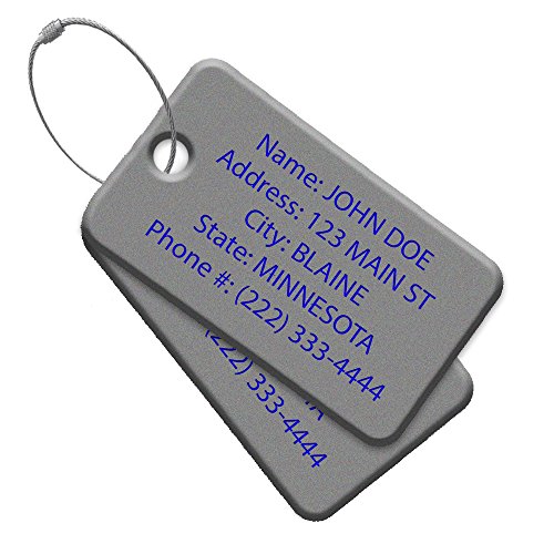 Custom Luggage Tags - Travel Tags for Luggage, Luggage Sets for Suitcases - Backpack Tag- Made with Eye Catching High Visibility High Impact Acrylic. Each Luggage Tag Includes a Wire Ring Loop