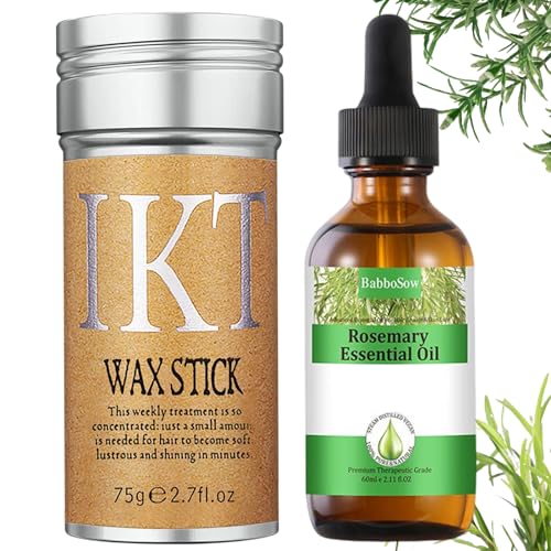 Hair Wax Stick & Rosemary Oil - Hair Growth Products Organic - Wax Stick for Flyaways - Slick Back Hair Accessories for Women and Kids