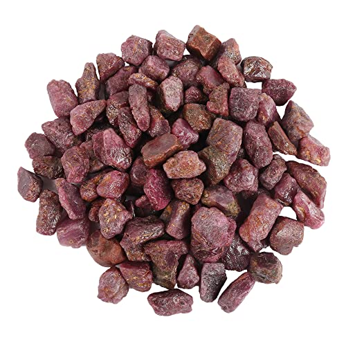 Rough Ruby Crystal 100 Ct Natural Healing Gems Set of 10 Pcs Raw Gemstone Beads for Cabbing, Lapidary, Tumbling, Wire Wrapping, Reiki and Wicca