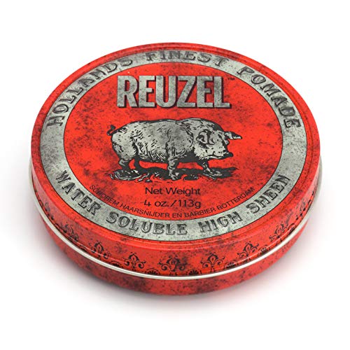 REUZEL Red Pomade, High Sheen, Water Soluble, 4 oz.