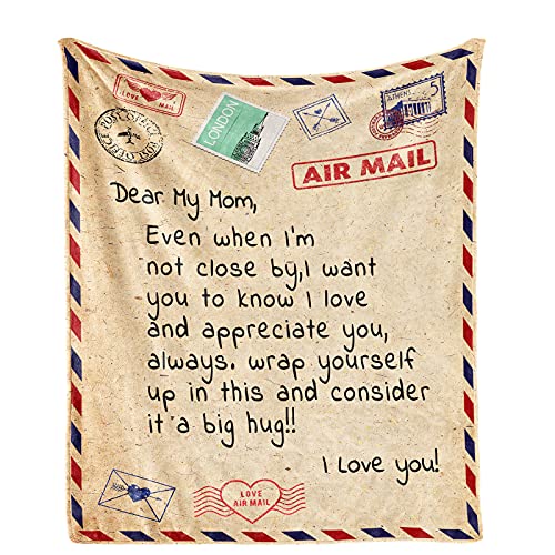 Best Gifts for Mom Happy Birthday Gifts for Mom from Daughter Son Christmas Thanksgiving Valentines Mothers Day to My Mom Blanket Gifts for Her Love Letter Super Soft Throw for Couch Sofa 60'x50'