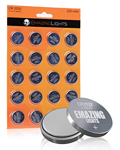 EmazingLights CR2032 Batteries 3 Volt Lithium Coin Cell 3V Button Battery (20 Pack)