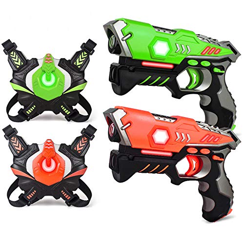 Kidpal Laser Tag for Boys Age 5-12, Lazer Tag Game Toy Set with Gun and Vest, Indoor and Outdoor Play, 4 Teams Action