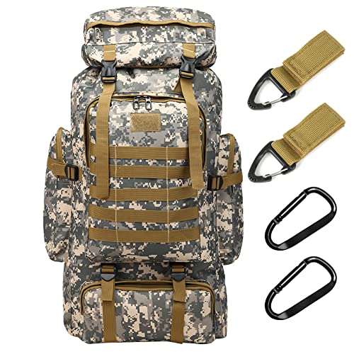 70L Waterproof Hiking Daypack Large Hiking Backpack, Hunting Camping Rucksack Backpack for Men Outdoor Sports Backpack (Urban Camouflage)