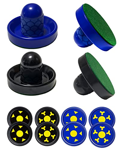 Joovon Air Hockey Pushers and Air Hockey Pucks, Non-Slip Strikers and Dynamic Pucks for Air Hockey Table Game for Adults and Kids,Replacement Accessories for Game Tables (Blue and Black)