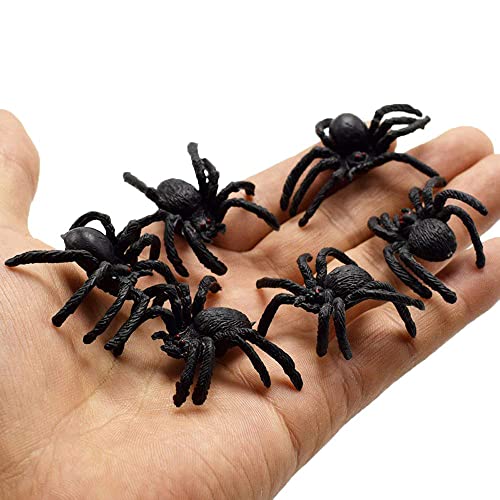 Muzboo Realistic Plastic Spider Toys Halloween Prank Props Small Size Funny Halloween Decorations 30pcs