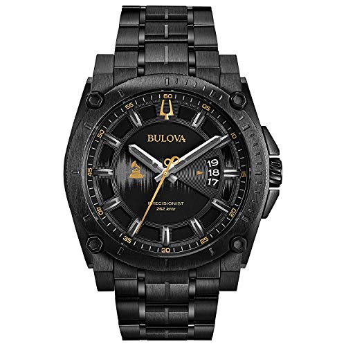 Bulova Grammy Quartz Mens Watch, Stainless Steel , Black (Model: 98B295)