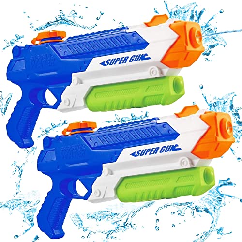 Water Guns for Kids - Summer Soaker Squirt Guns, 400CC/40ft for 3 Years Old and up Boys Girls Adults - 2 Pack Outdoor Toy for Swimming Pool Yard Lawn Beach