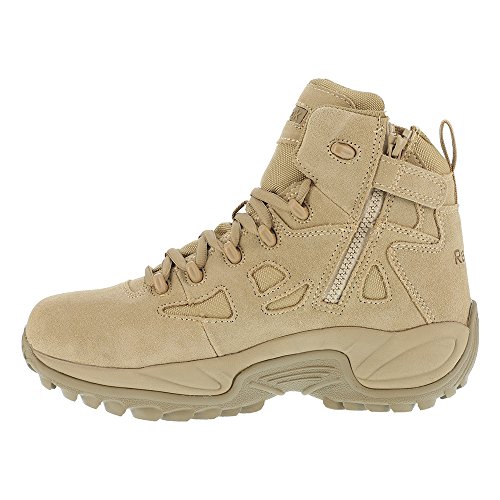 Reebok mens Rapid Response Rb Safety Toe 6' Stealth With Side Zipper Military Tactical Boot, Desert Tan, 12 Wide US