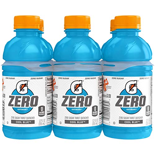 Gatorade G Zero Thirst Quencher, Cool Blue, 12oz Bottles (6 Pack)