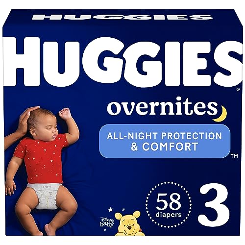 Huggies Size 3 Overnites Baby Diapers: Overnight Diapers, Size 3 (16-28 lbs), 58 Ct