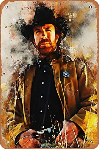 Seadlyise Chuck Norris Poster Metal Tin Sign Vintage Retro Style Bar Pub Man Cave Wall Plaque Decoration 8x12 inch