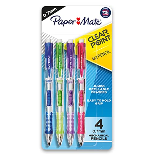 Paper Mate Clearpoint Mechanical Pencils 0.7mm, HB #2 Pencil Set, Art Supplies, Teacher Supplies, Sketching Pencils, Drafting Pencils, College School Supplies, Fashion Barrels, 4 Count