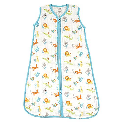 Luvable Friends Unisex Baby Sleeveless Muslin Cotton Sleeping Bag, Sack, Blanket, Abc Muslin, 0-6 Months