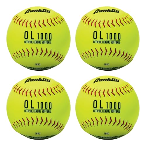 Franklin Sports Official Size Softballs - 12' Fastpitch Practice Great for + Training Weight 4 Pack
