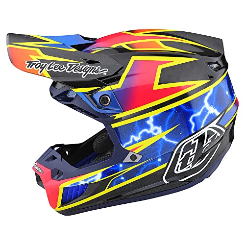 Troy Lee Designs SE5 Carbon Adult Motocross Dirt Bike Helmet W/MIPS, Lightning Black, Large