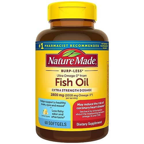 Nature Made Extra Strength Omega 3 Fish Oil Supplement, 2800 mg - 60 Softgels, 30 Day Supply