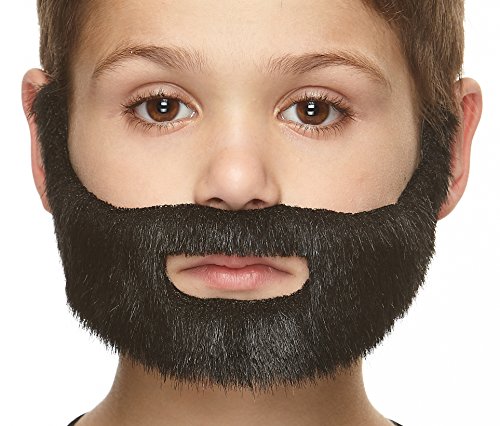 Mustaches Self Adhesive Nobleman Fake Beard for Kids, Novelty, Small Realistic False Facial Hair, Costume Accessory for Children, Black Lustrous Color