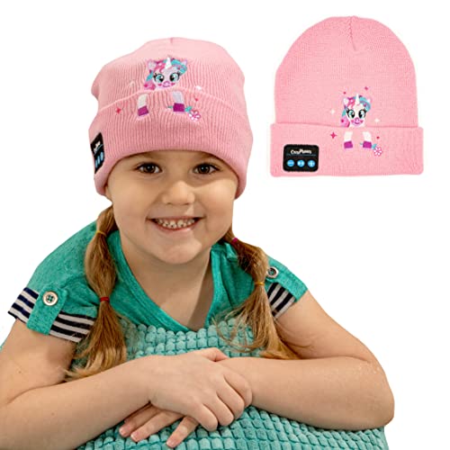 CozyPhones Wireless Over-Ear Headphones Beanie for Kids & Teenagers - Warm & Comfy Travel Accessories for Cold Weather - Pink Unicorn