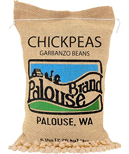 Chickpeas | Garbanzo Beans | 5 LBS | Family Farmed in Washington State | Desiccant Free | Non-GMO Project Verified | Kosher Parve | USA Grown | Field Traced | Burlap Bag