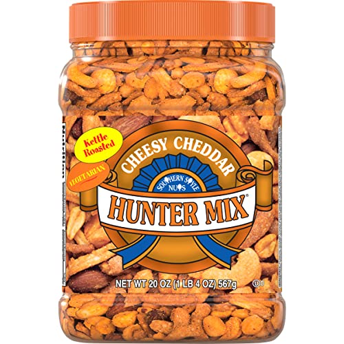 Southern Style Nuts Cheesy Cheddar Hunter Mix, 20 Ounces, Peanuts, Sesame Sticks, Corn Sticks, Almonds, and Cashews