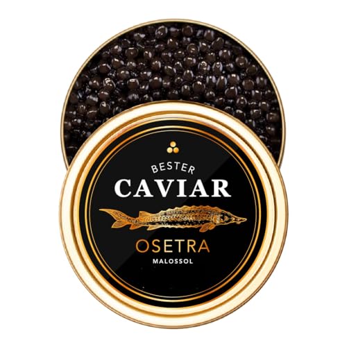 OVERNIGHT GUARANTEED, BESTER Premium Russian Osetra Sturgeon Black Caviar - (3.50 oz (100g)) - Malossol Ossetra Black Roe - Premium Quality, Traditional Style, imported